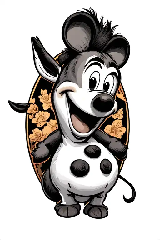 Donkey Piglet Olaf Mickey Goofy tattoo design idea