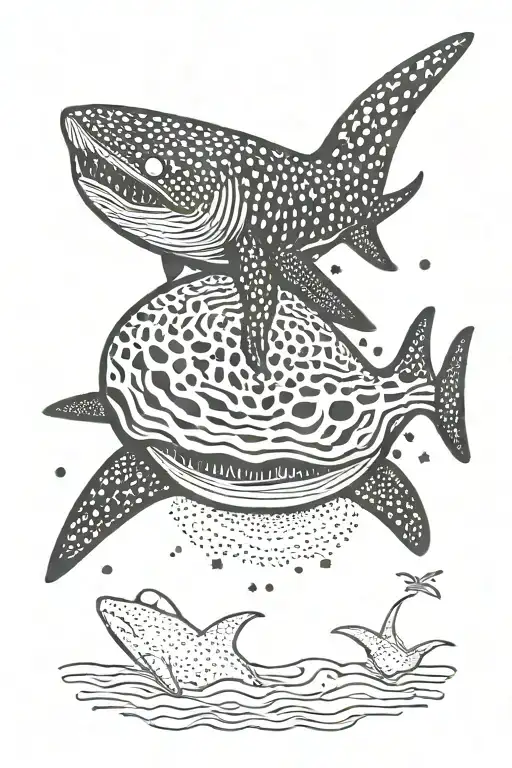 whale shark in universe tattoo design idea