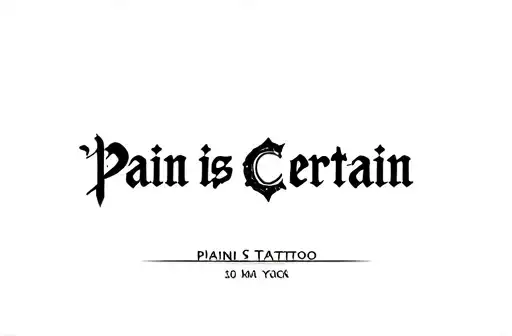 "Pain is Certain " tattoo design idea