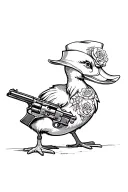 Donal duck with guns and roses tattoo design idea