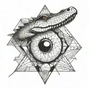 oeil crocodile tattoo design idea