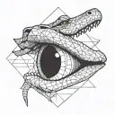 oeil crocodile tattoo design idea