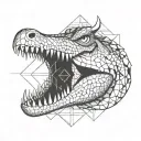 oeil crocodile tattoo design idea