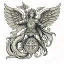 st Micheal flag tattoo design idea