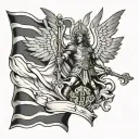st Micheal flag tattoo design idea