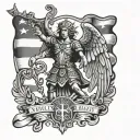 st Micheal flag tattoo design idea