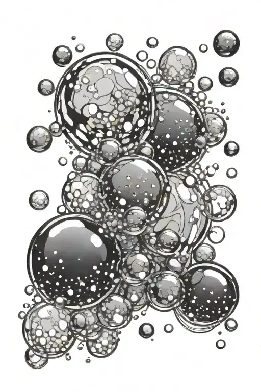 Bubbles and stars cluster  tattoo design idea