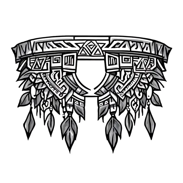 Aztec necklace shaped like design tattoo design idea