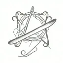 number 212 with rowing blade underneath tattoo design idea