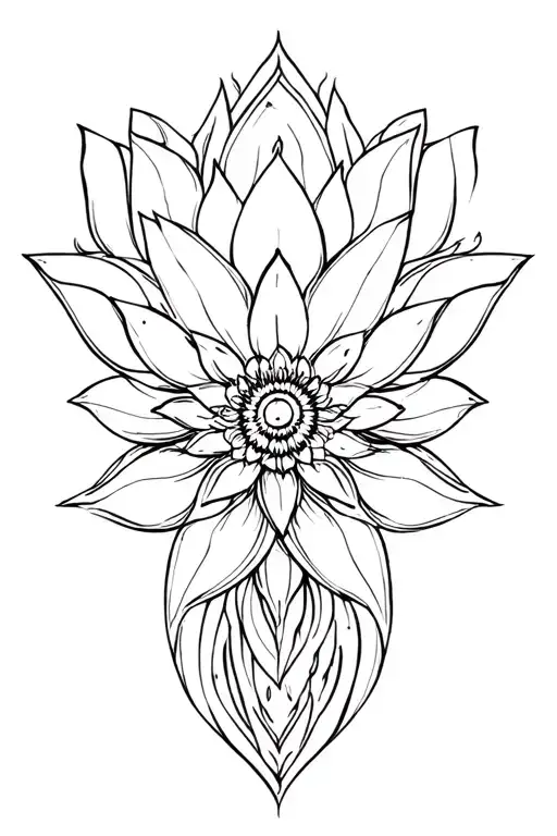 lotus mandala design for thigh tattoo design idea