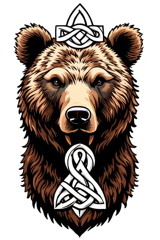 Celtic knot, bear head tattoo design idea