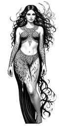 Celtic women full body woman tattoo design idea