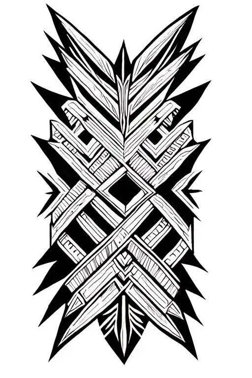 long arrow head in Polynesian forearm sleeve tattoo tattoo design idea