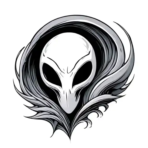 alien wave tattoo design idea