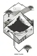 desert dunes  rectangular tattoo tattoo design idea