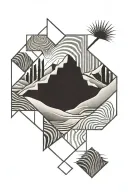 desert dunes  rectangular tattoo tattoo design idea