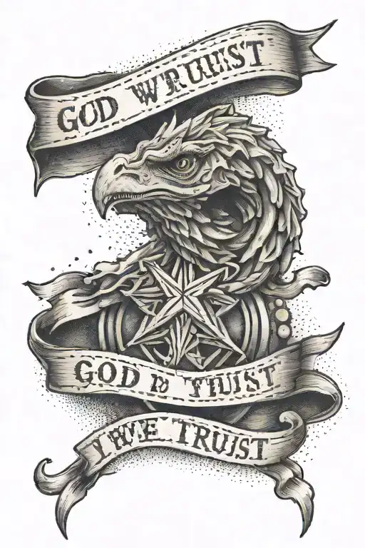GOD WE TRUST' tattoo design idea