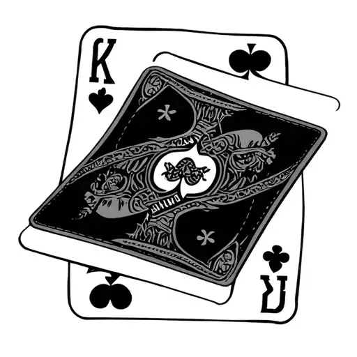 leather tooling with a poker card that says cheating death tattoo design idea