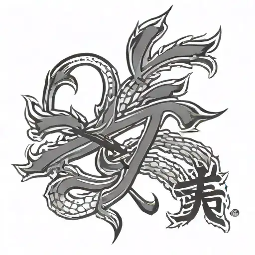 Japanese kanji of 痛 only. tattoo design idea