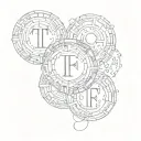 Letters T, F&F, GD, SoH, MDGA in a circle tattoo design idea