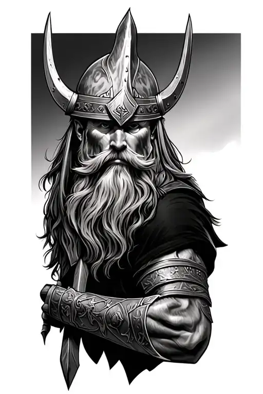 viking warrior tattoo design idea
