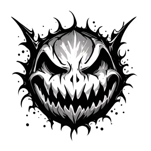 evil smiley face tattoo design idea