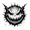 evil smiley face tattoo design idea