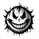 evil smiley face tattoo design idea