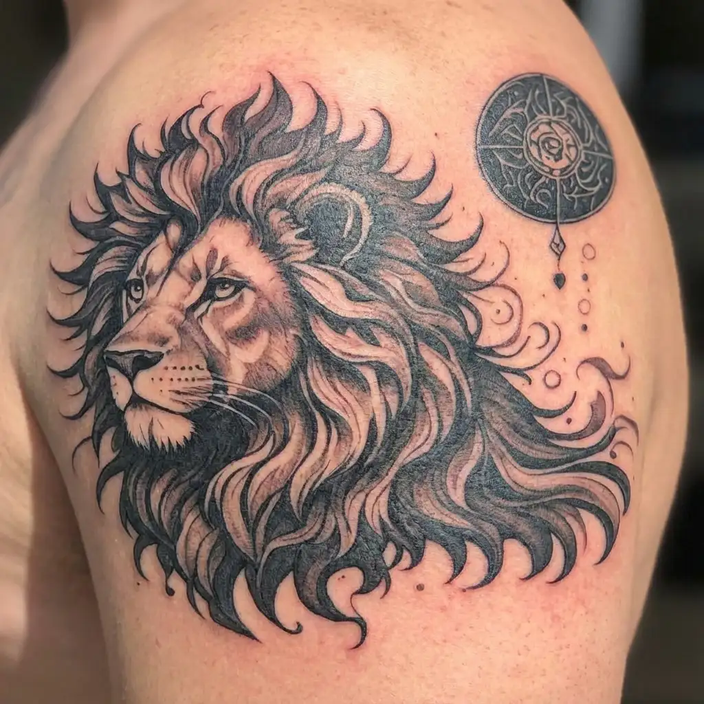 Leo sun virgo rising tattoo design idea