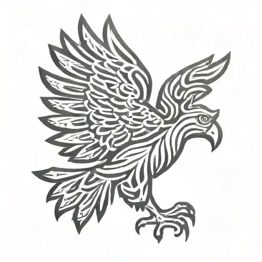 polish eagle flying tattoo design idea