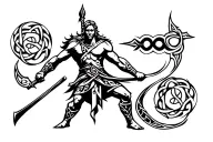 celtic warrior wielding tattoo design idea