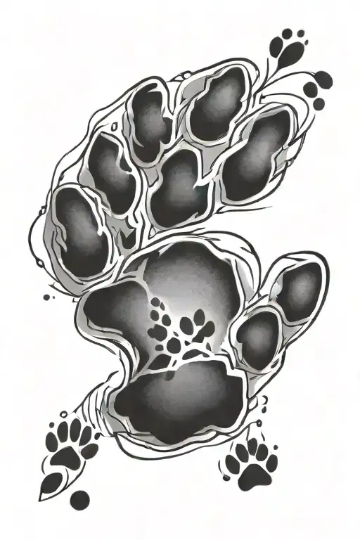 animal paw print tattoo design idea