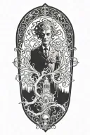 Eldritch Horror movie monster emerging tattoo design idea