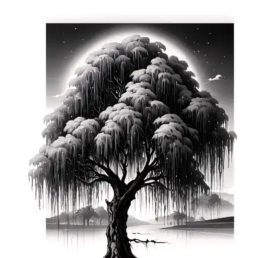 Weeping Willow Tree tattoo design idea