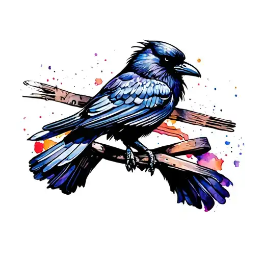 Bjj black belt and raven tattoo design idea
