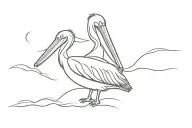 pelican chilling tattoo design idea