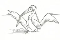 pelican chilling tattoo design idea