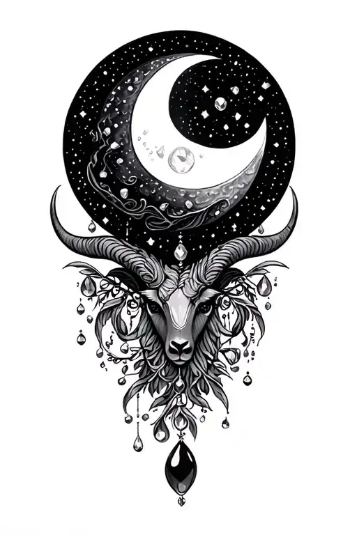 moon jewels aries and virgo vectors tattoo design idea