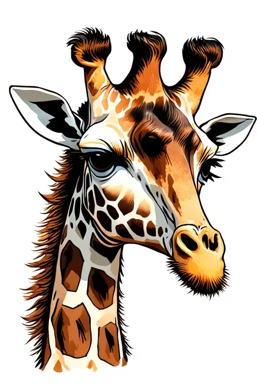 Giraffe tattoo design idea