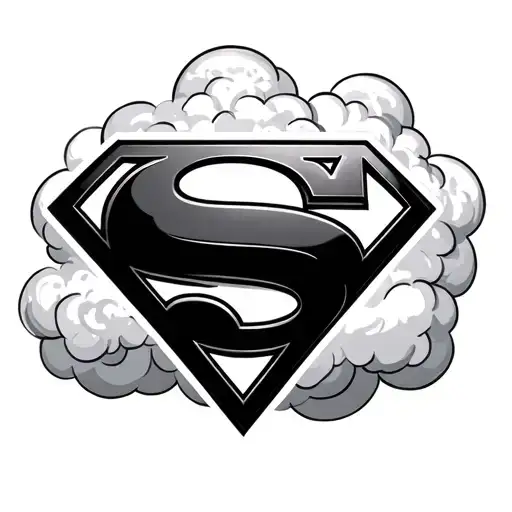 Superman Logo + cloud background + handicap symbole tattoo design idea