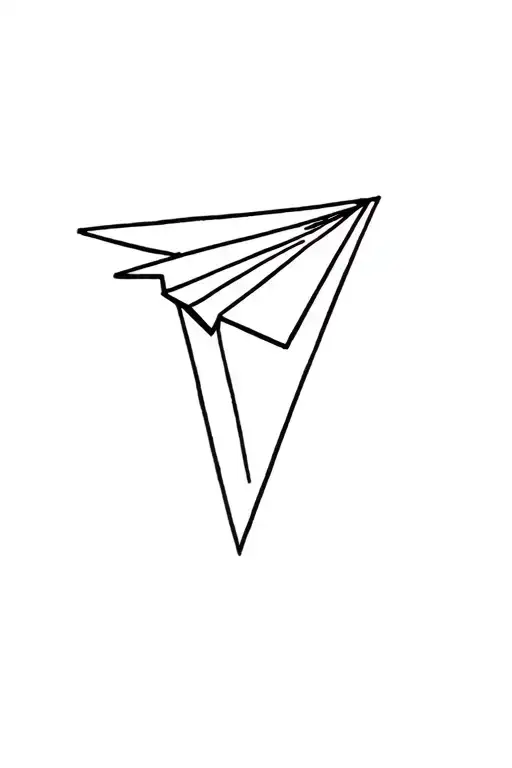 paper airplane flying tattoo design idea