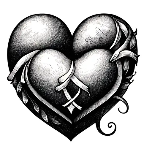 3 hearts symbolizing miscarriage tattoo design idea