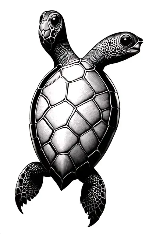 sea turtle Tim Burton style tattoo design idea