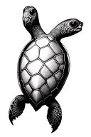 sea turtle Tim Burton style tattoo design idea