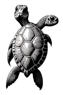sea turtle Tim Burton style tattoo design idea