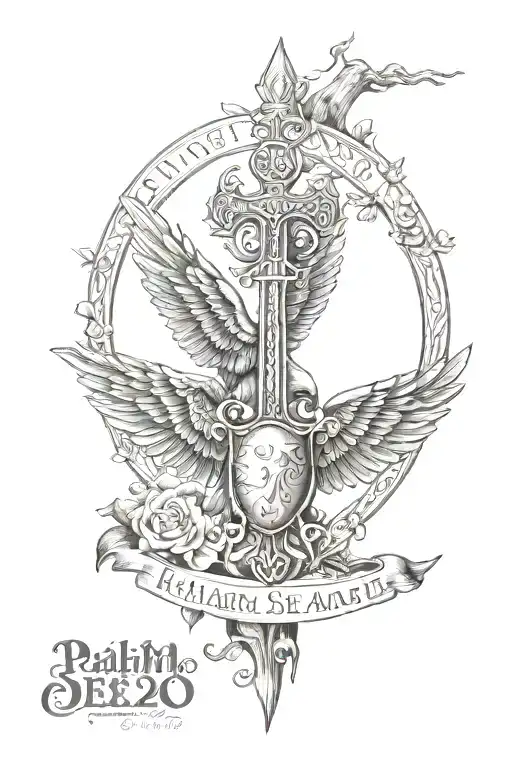 psalm 27:10 tattoo design idea