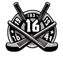 crossed hockey sticks with numbers 19, 63, 18, 4 tattoo design idea
