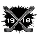 crossed hockey sticks with numbers 19, 63, 18, 4 tattoo design idea