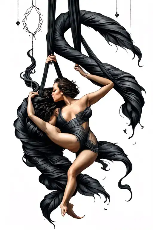 aerial silks tattoo design idea