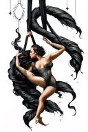 aerial silks tattoo design idea